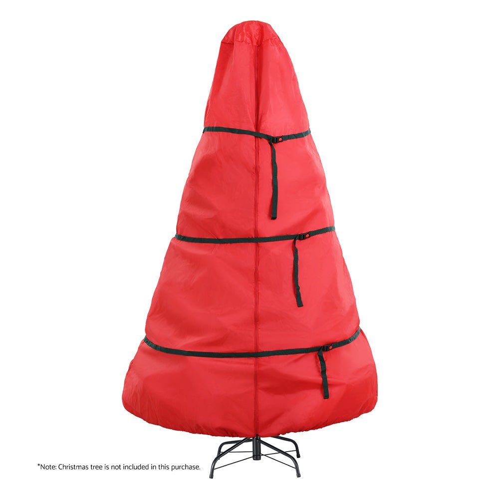 Christmas tree storage bag with full-length zipper open