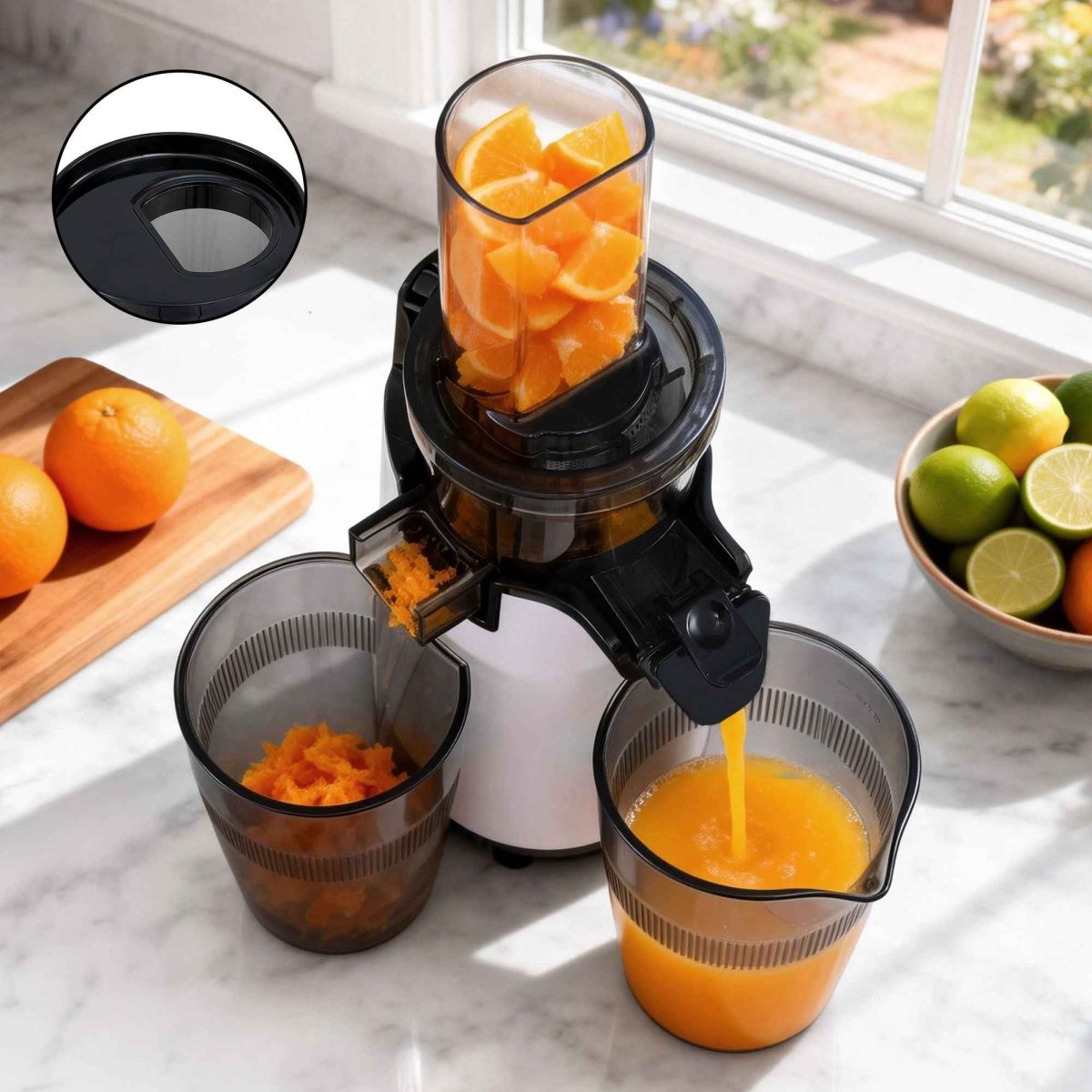 Cold Press Slow Juicer Fruit Juice Extractor 130W White - Direct On Sale