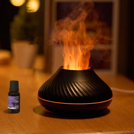 Color Flame Volcanic Aroma Diffuser Essential Oil Lamp - Direct On Sale
