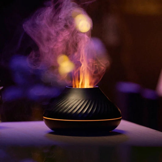 Color Flame Volcanic Aroma Diffuser Essential Oil Lamp - Direct On Sale
