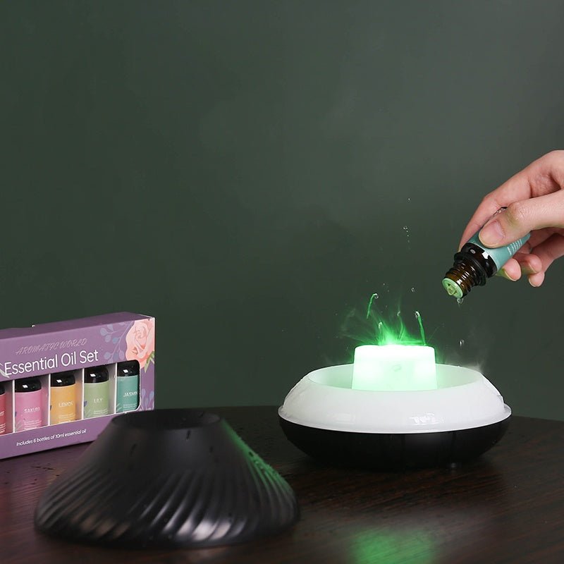 Color Flame Volcanic Aroma Diffuser Essential Oil Lamp - Direct On Sale