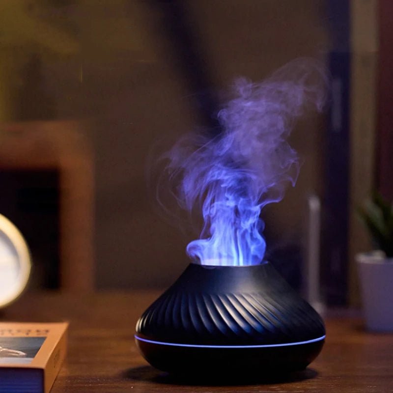 Color Flame Volcanic Aroma Diffuser Essential Oil Lamp - Direct On Sale