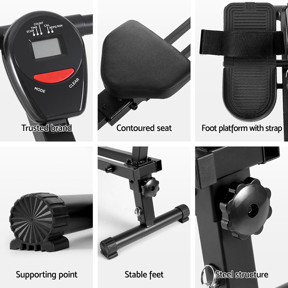 Compact Hydraulic Rowing Machine for Full - Body Workout 12 Levels - Direct On Sale