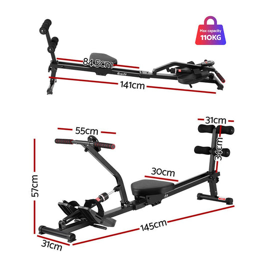 Compact Hydraulic Rowing Machine for Full - Body Workout 12 Levels - Direct On Sale