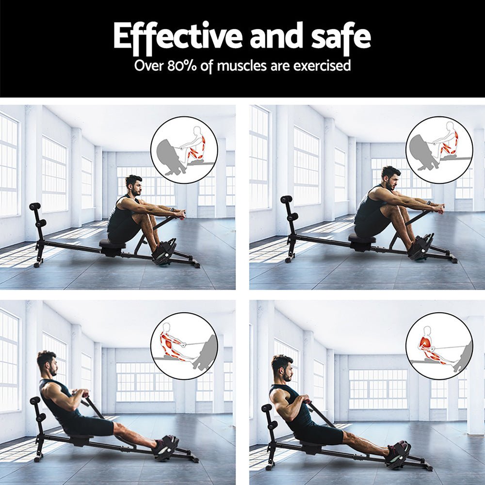 Compact Hydraulic Rowing Machine for Full - Body Workout 12 Levels - Direct On Sale