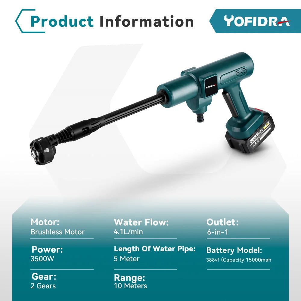 Cordless High - Pressure Washer — Portable, Brushless Motor, 200 BAR - Direct On Sale