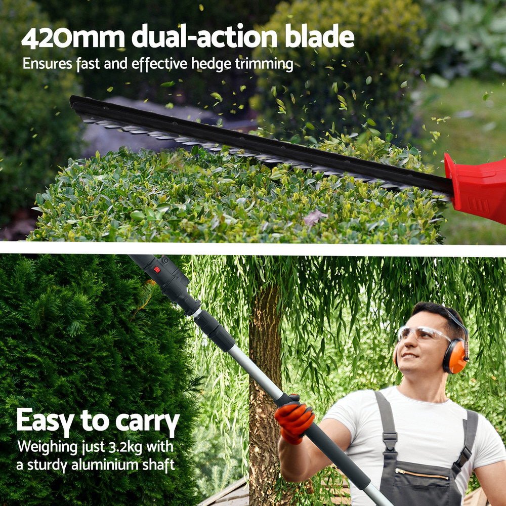 Cordless Pole Hedge Trimmer Garden Pruner Electric Cutter - Direct On Sale