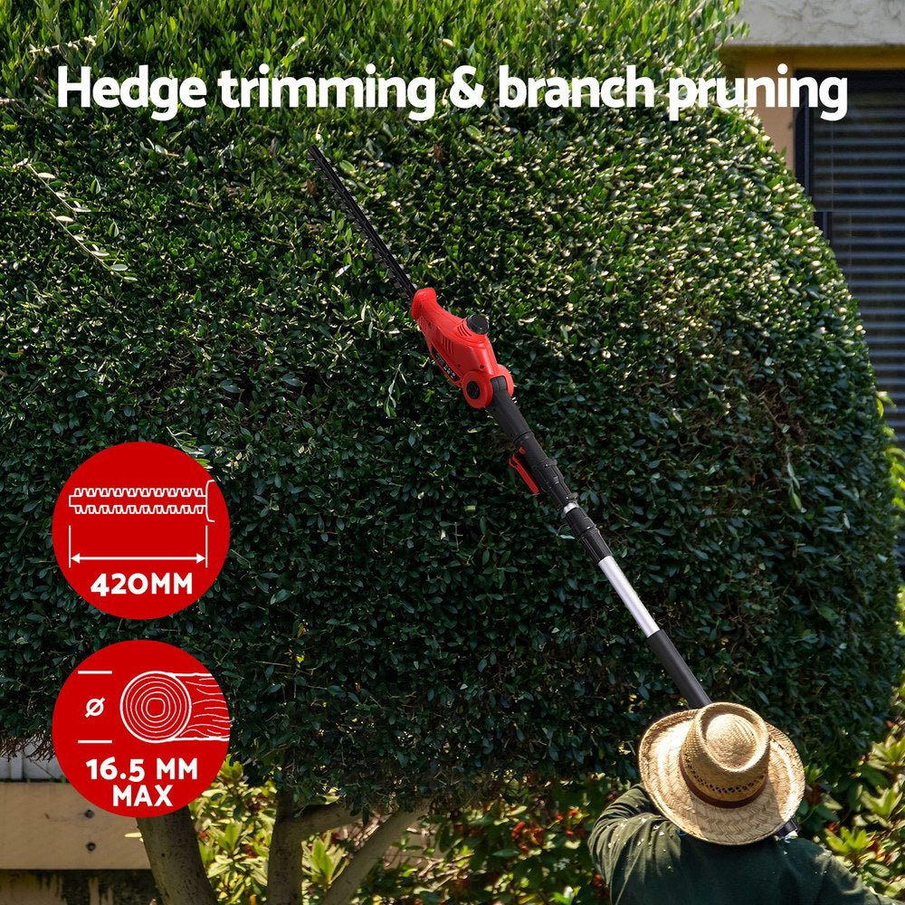 Cordless Pole Hedge Trimmer Garden Pruner Electric Cutter - Direct On Sale