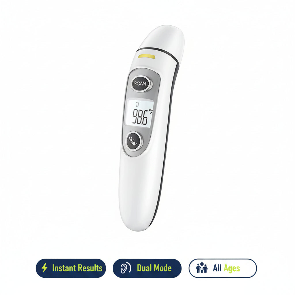 Digital Ear Thermometer Ear and Forehead Mode Ideal for Family Kids and Adults - Direct On Sale