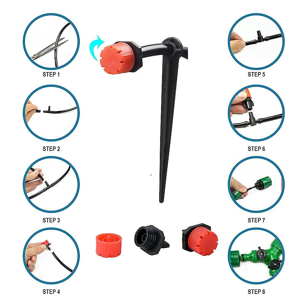 DIY 50M Micro Drip Kit Hose Garden Irrigation System Plant Watering - Direct On Sale