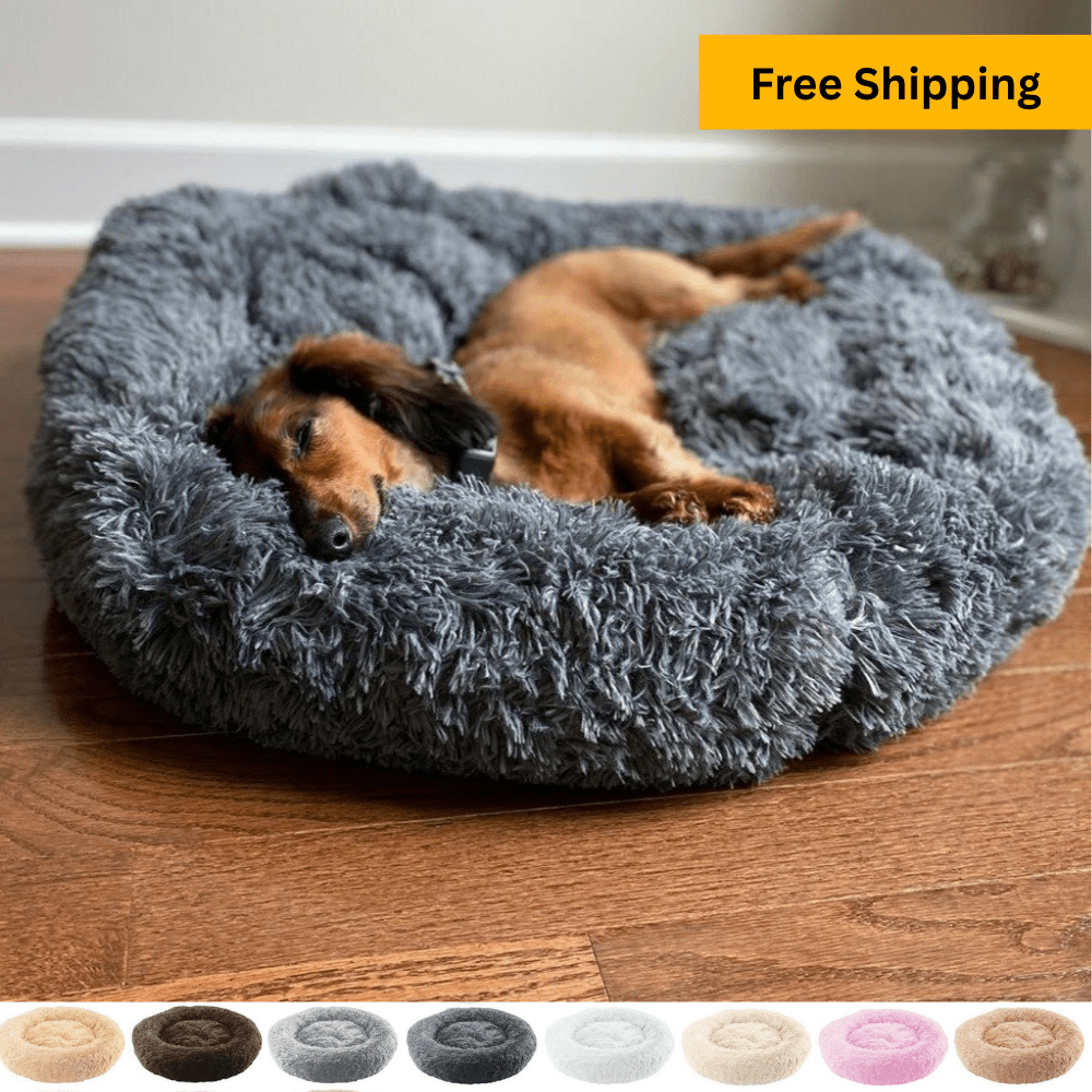 Dog Pet Cat Calming Bed Beds Large Mat Comfy Puppy Fluffy Donut Cushion Plush - Direct On Sale