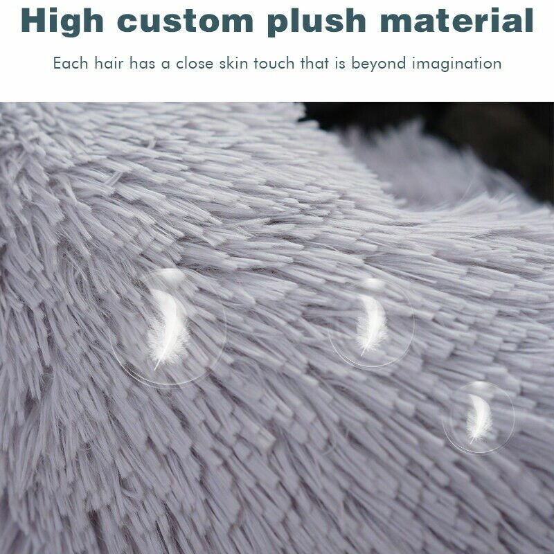 Dog Pet Cat Calming Bed Beds Large Mat Comfy Puppy Fluffy Donut Cushion Plush - Direct On Sale