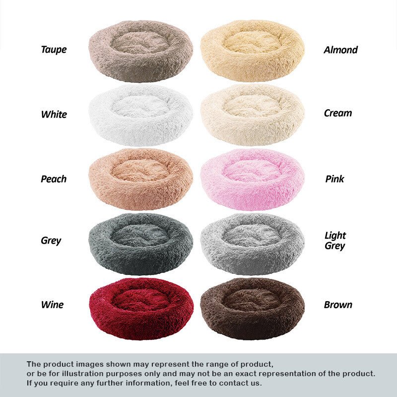 Dog Pet Cat Calming Bed Beds Large Mat Comfy Puppy Fluffy Donut Cushion Plush - Direct On Sale