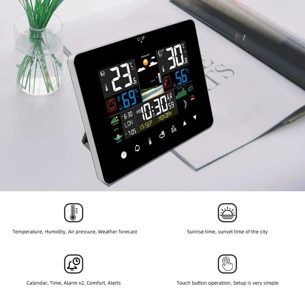 Backlit touch screen of the multifunction weather station