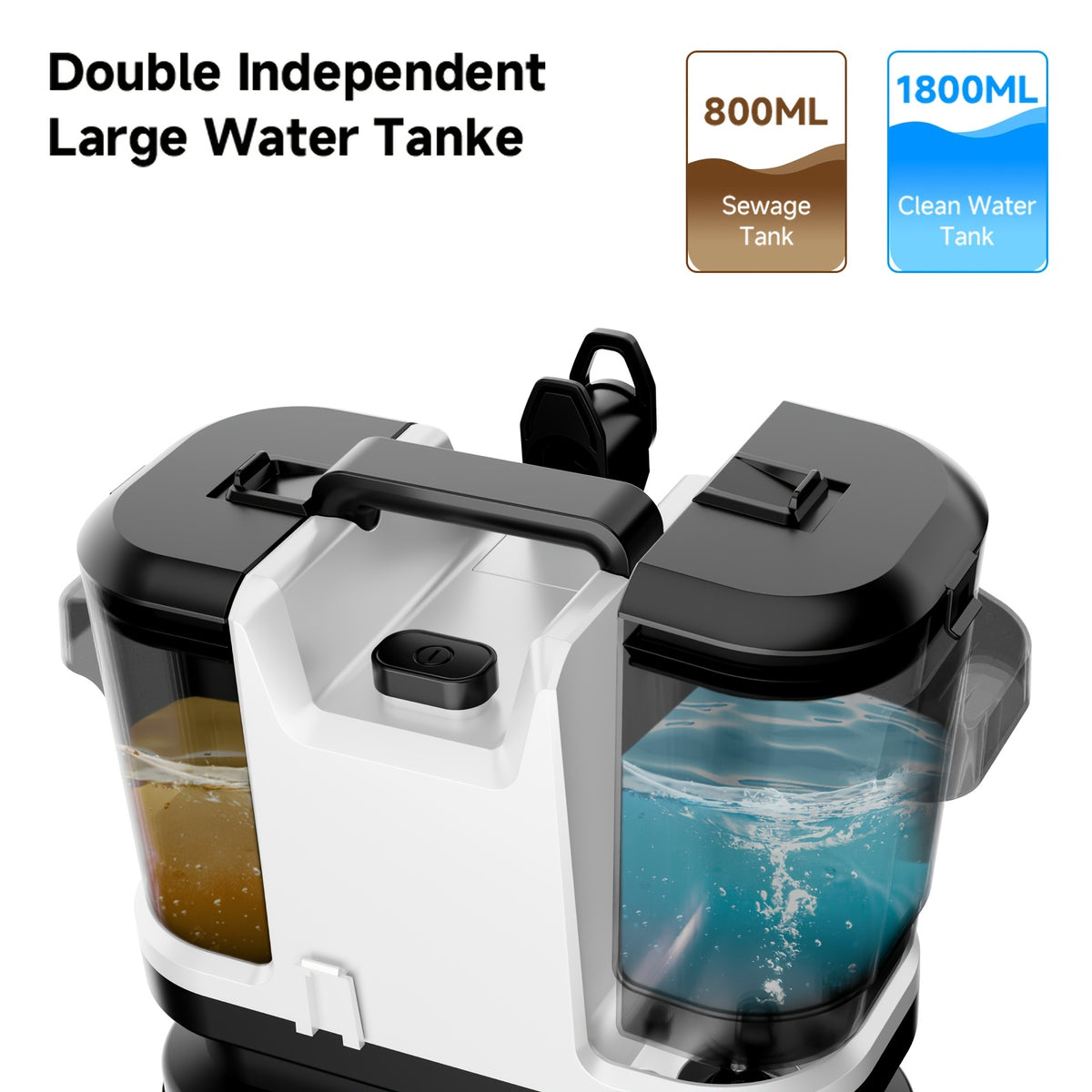 Portable carpet and upholstery spot cleaner with dual tanks