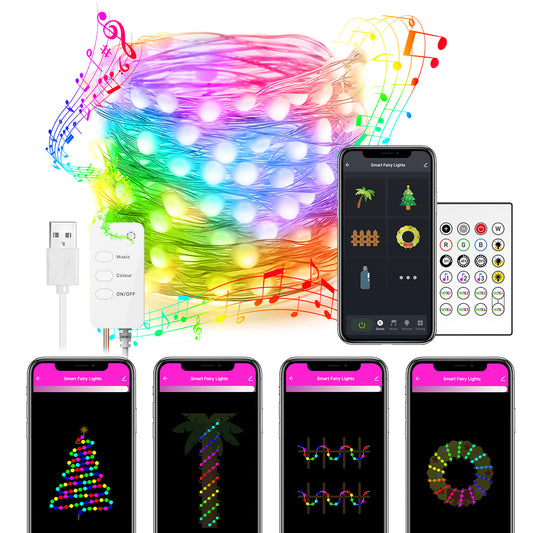 Smart LED string lights RGB music sync