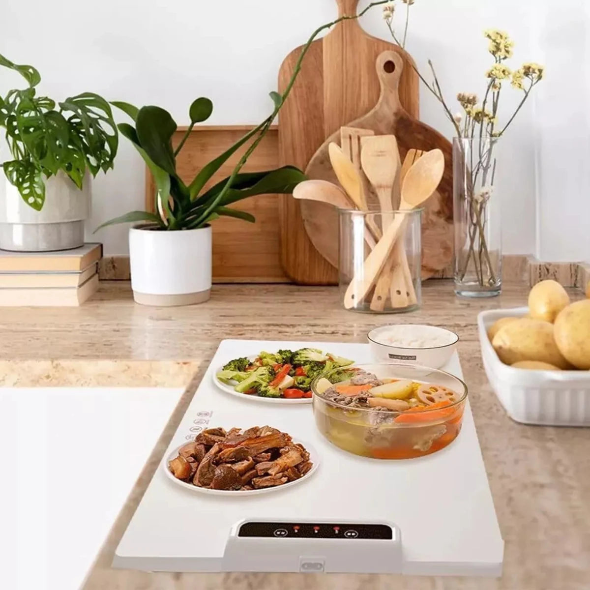 Electric Server Warming Tray,Food Warmer for Parties, Ultra Slim Warming Tray - Direct On Sale