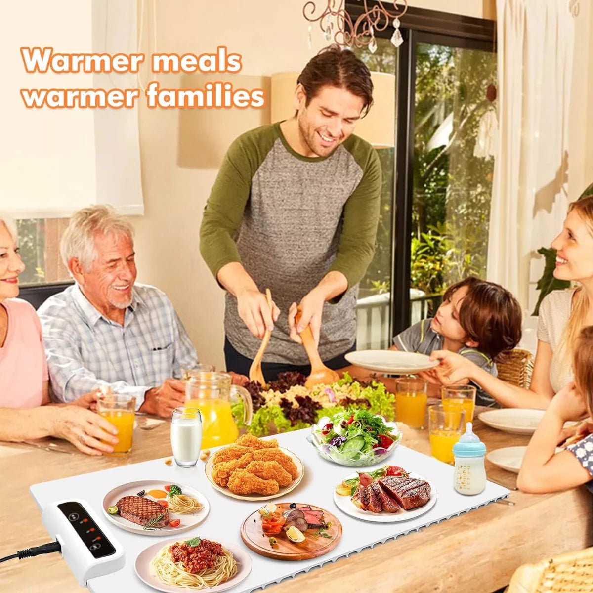 Electric Server Warming Tray,Food Warmer for Parties, Ultra Slim Warming Tray - Direct On Sale