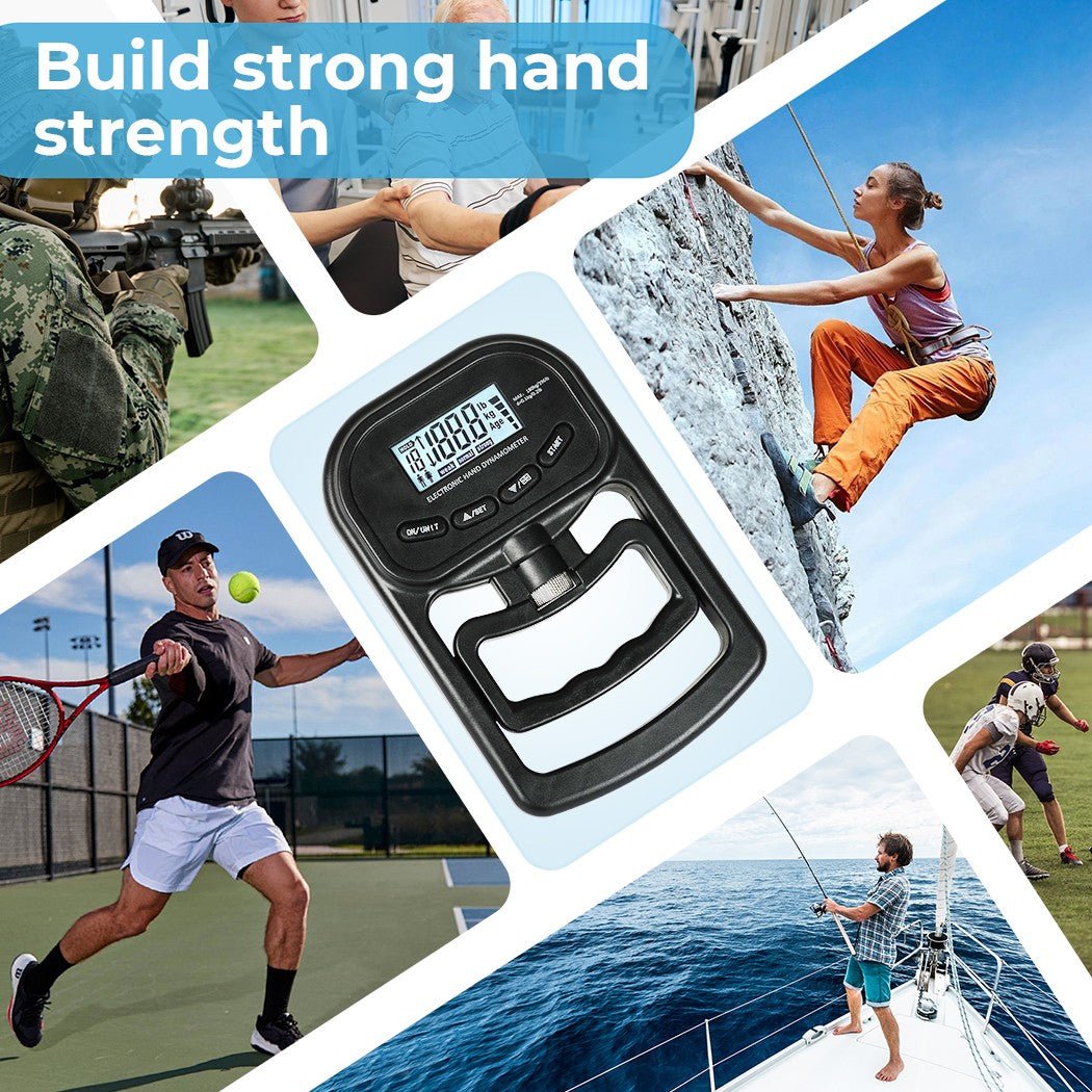 Electronic Hand Dynamometer Grip Strength Tester Trainer 180kg Home Use - Direct On Sale