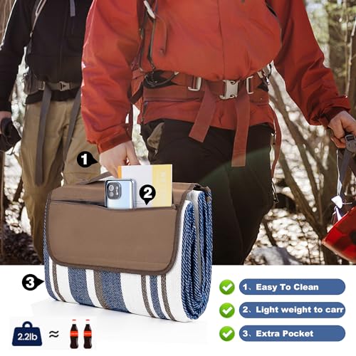 Extra Large Waterproof Picnic Blanket 2m x 1.5m – Foldable, 3 - Layer Mat with Carry Bag - Direct On Sale