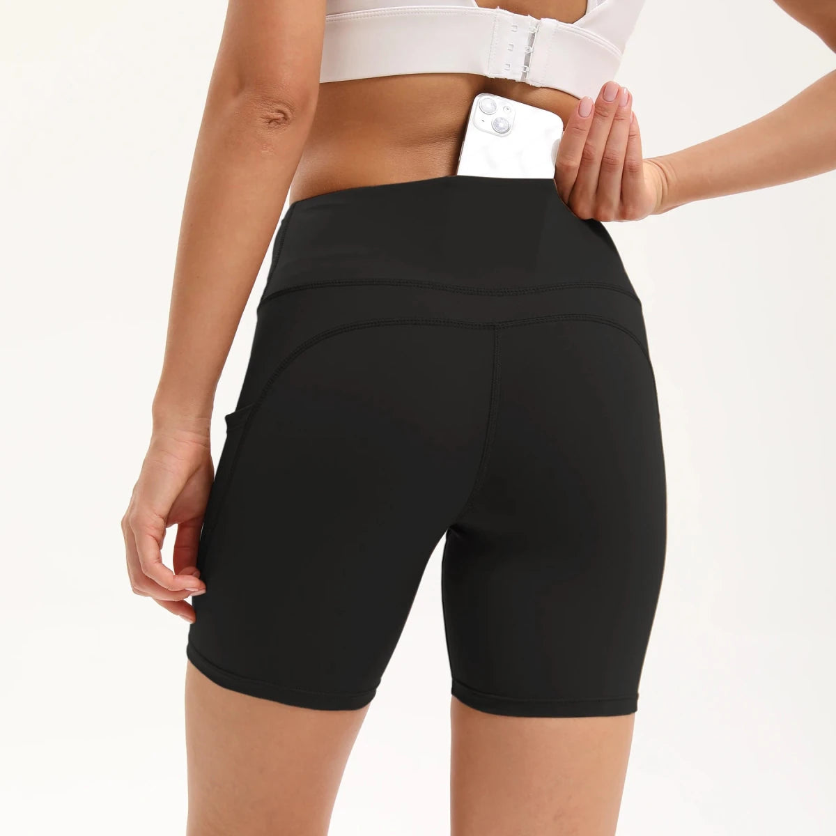 F78 Women Yoga Legging Short High Waist With Side Pockets - Direct On Sale
