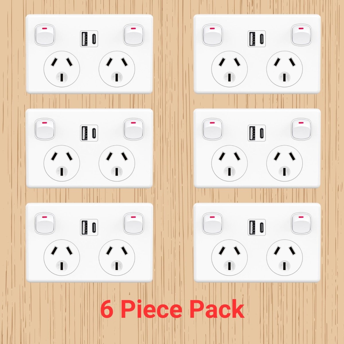 Fast Charge 10 amp Double Power Point Wall Outlet USB & Type - C GPO Supply Socket - Direct On Sale