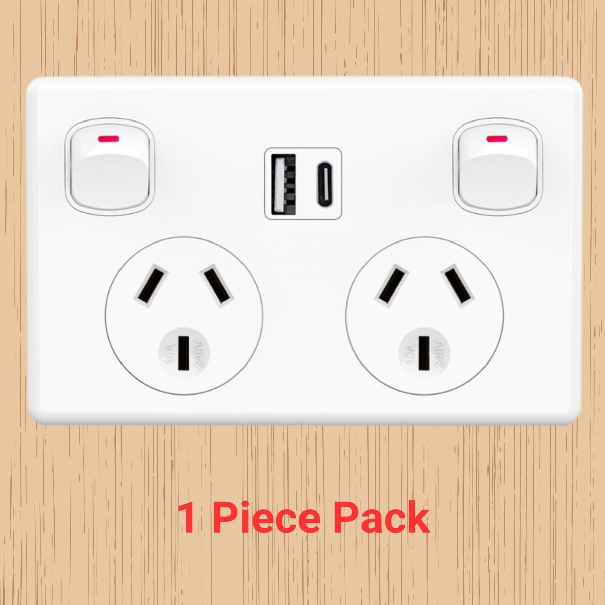 Fast Charge 10 amp Double Power Point Wall Outlet USB & Type - C GPO Supply Socket - Direct On Sale