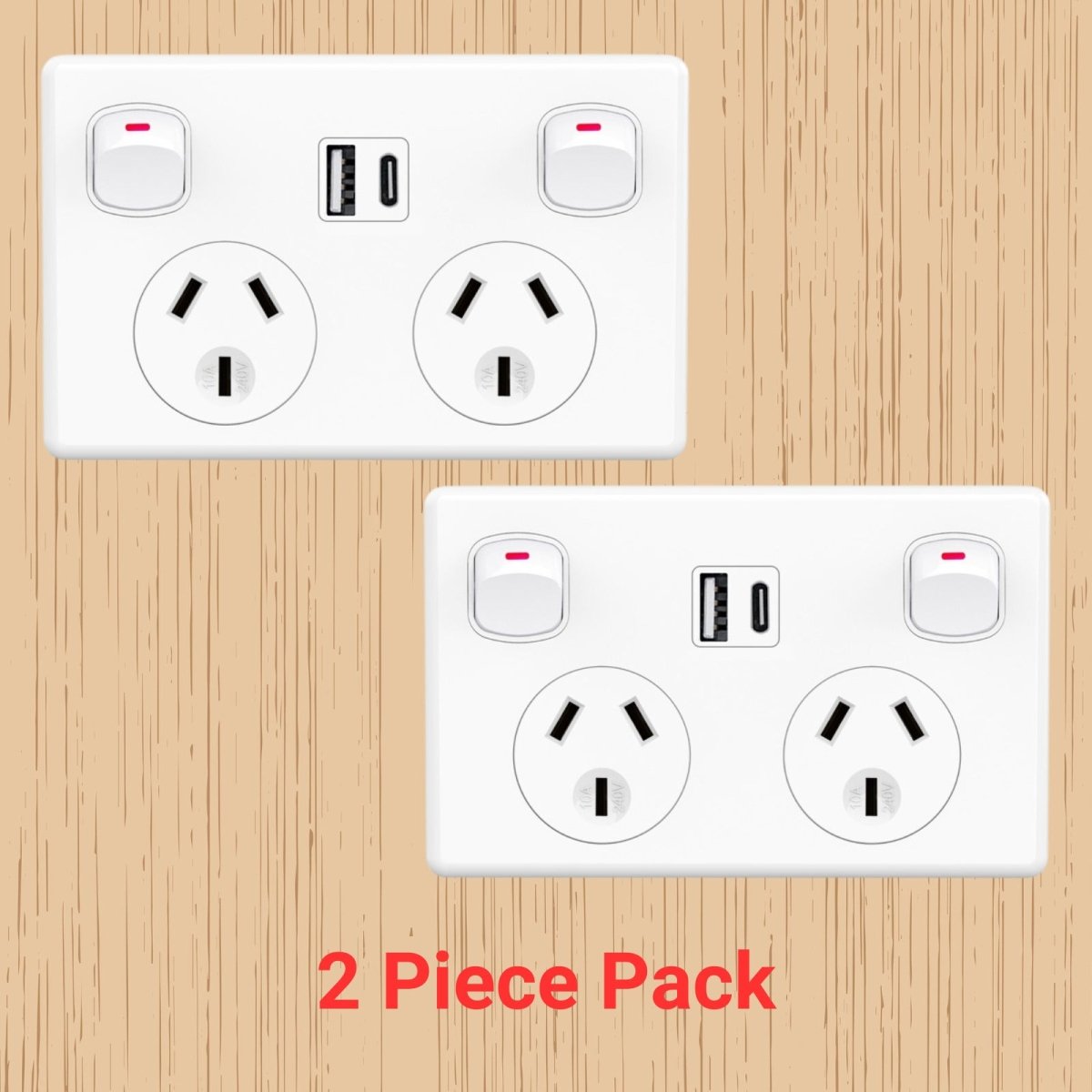 Fast Charge 10 amp Double Power Point Wall Outlet USB & Type - C GPO Supply Socket - Direct On Sale