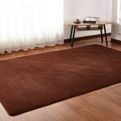 Plush rug beside a bed