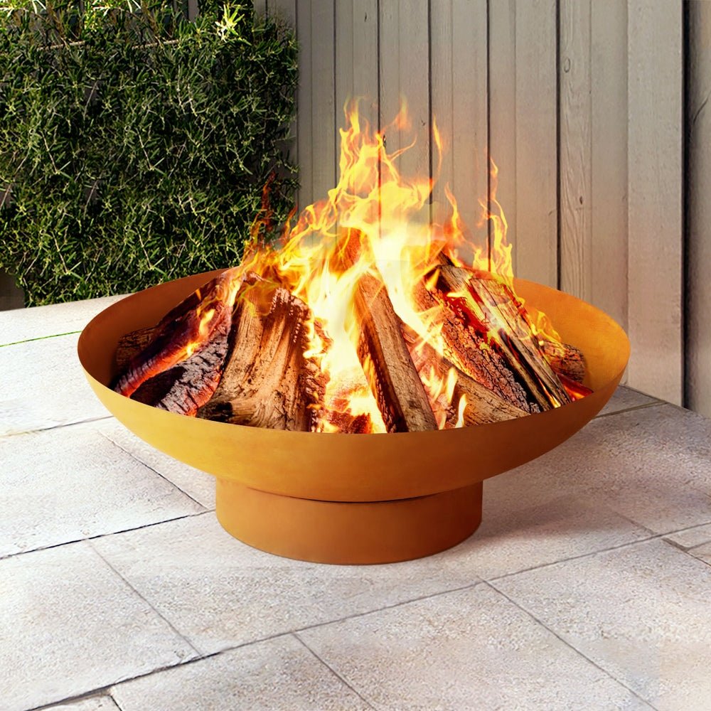 Fire Pit Iron Bowl 80cm Outdoor Patio Fireplace - Direct On Sale
