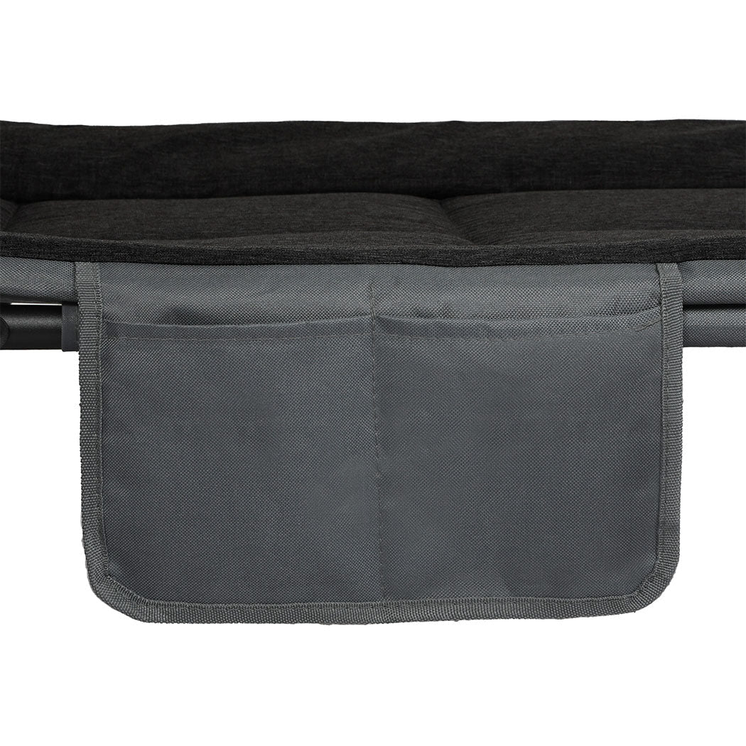 Folding Camping Bed Camp Cots Black - Direct On Sale