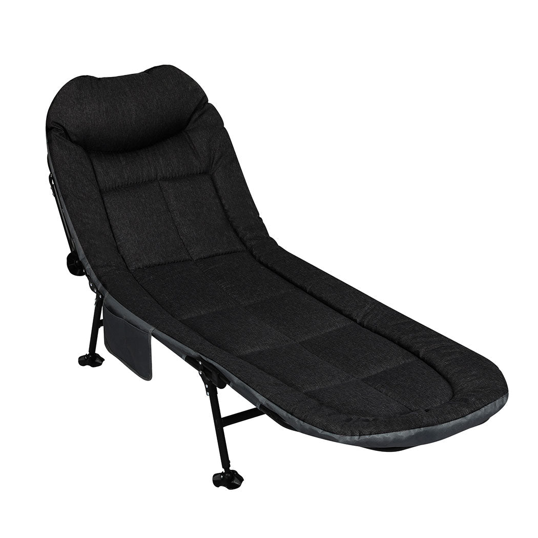 Folding Camping Bed Camp Cots Black - Direct On Sale