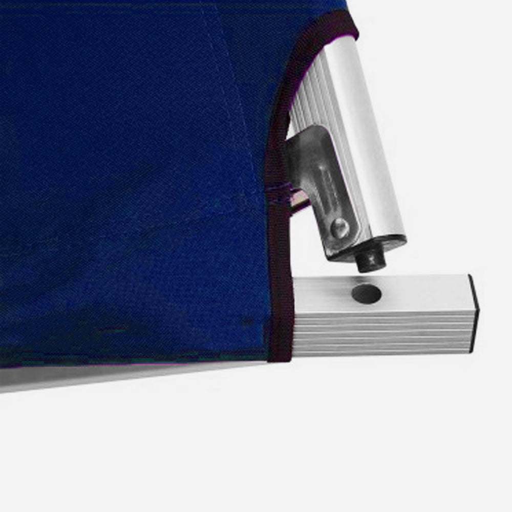 Folding Camping Bed Portable Aluminium Camp Cot with Carry Bag Blue - Direct On Sale