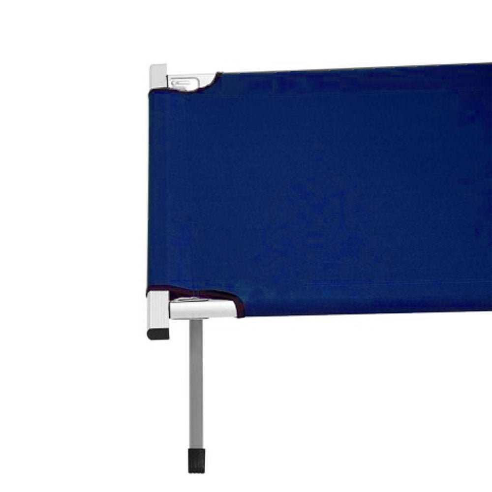 Folding Camping Bed Portable Aluminium Camp Cot with Carry Bag Blue - Direct On Sale