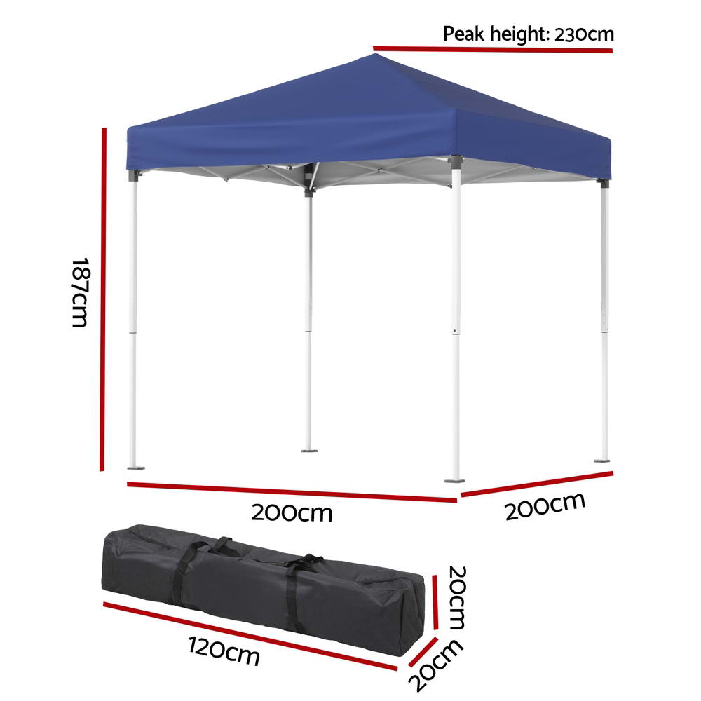 Gazebo 2x2m Outdoor Patio Garden Marquee Shade Blue - Direct On Sale