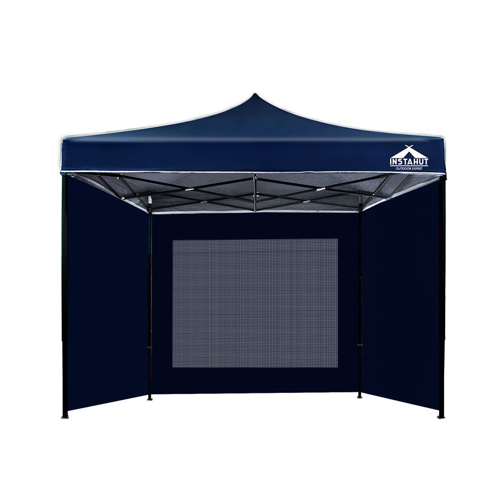 Gazebo Pop Up Marquee 3x3 Folding Tent Gazebos Camping 500D Oxford Navy - Direct On Sale