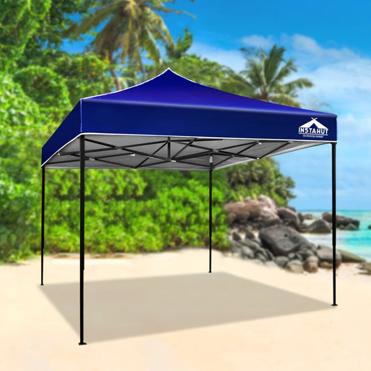 Gazebo Pop Up Marquee 3x3 Folding Tent Outdoor Camping 500D Oxford Blue - Direct On Sale