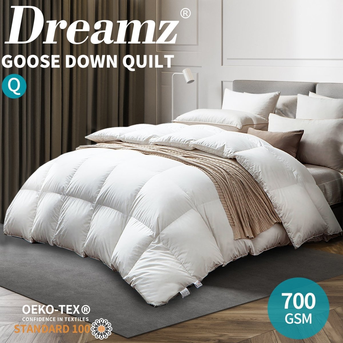 Goose Down Quilt 700GSM Duvet Doona Quilts Winter All Season Queen King - Direct On Sale