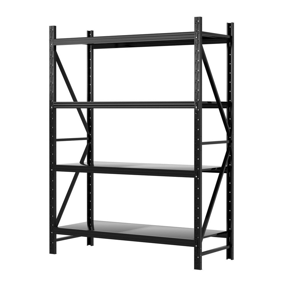 Heavy - Duty 4 - Tier Storage Rack 2Mx1.5M Garage Shelving Warehouse Rack Industrial Shelving Black - Direct On Sale