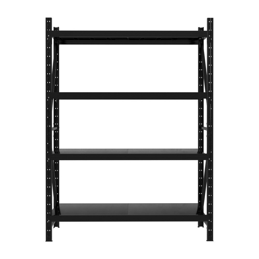 Heavy - Duty 4 - Tier Storage Rack 2Mx1.5M Garage Shelving Warehouse Rack Industrial Shelving Black - Direct On Sale