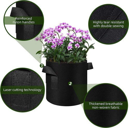 Heavy Duty Fabric Plant Pots Grow Bags with Handles - Direct On Sale