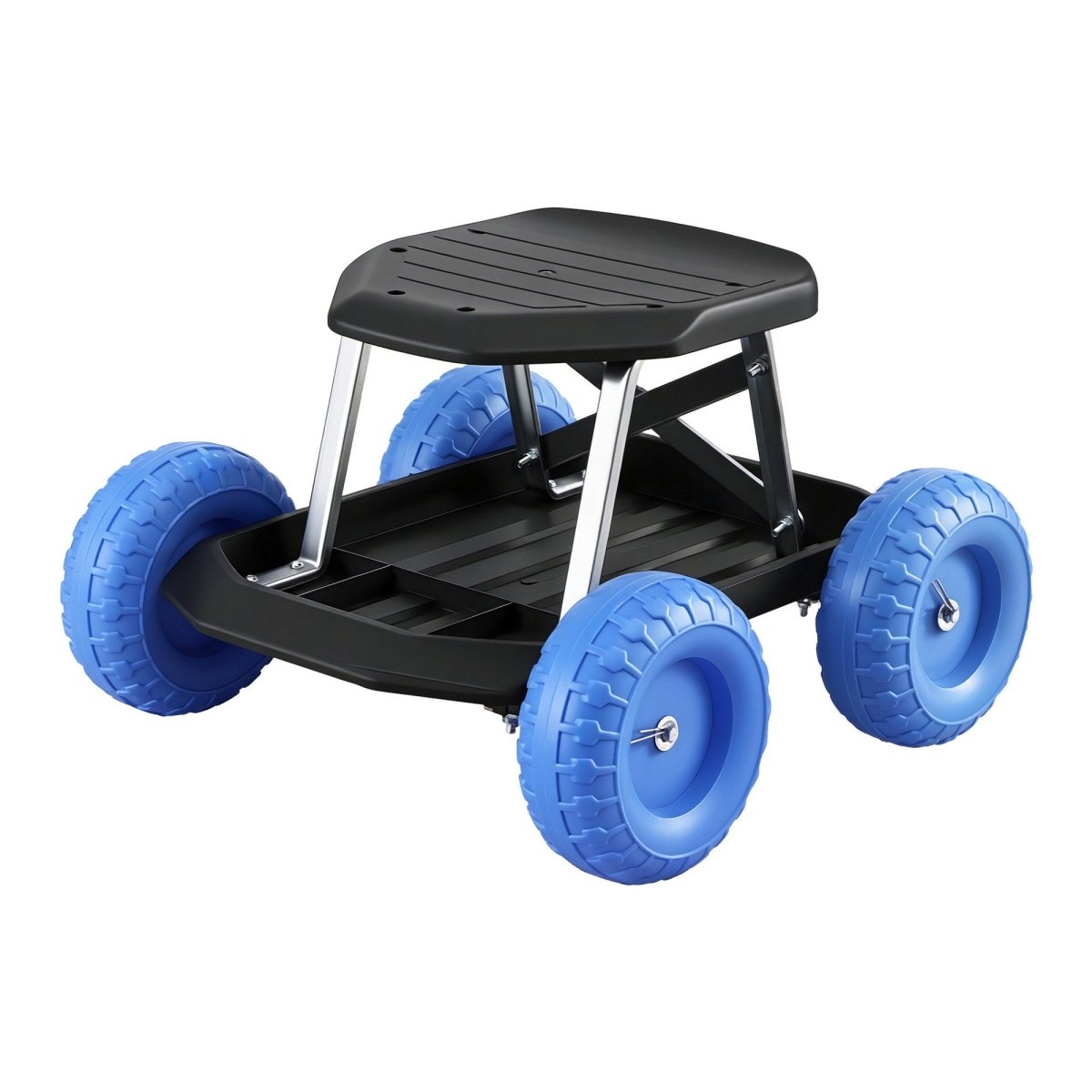 Heavy Duty Rolling Garden Seat - Work Stool with Tool Storage Tray, 200kg - Direct On Sale