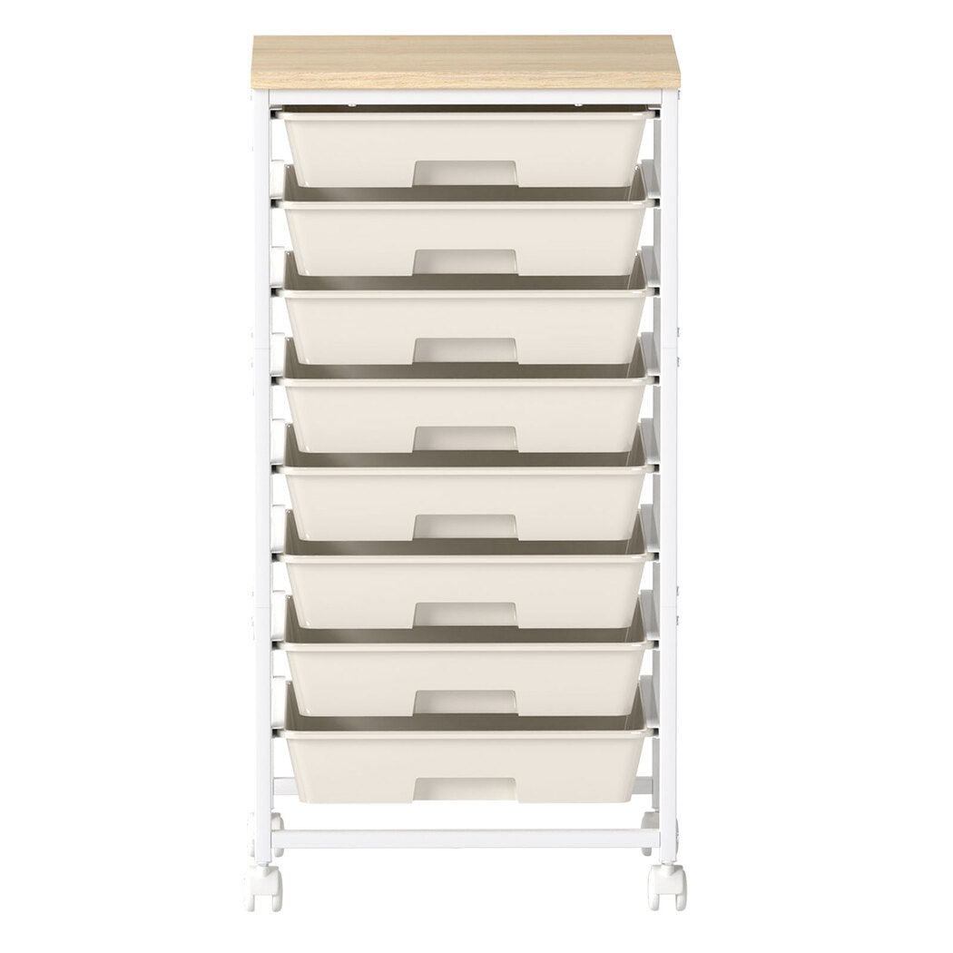 Levede 8 Drawers Storage Trolley Utility Cart Plastic Mobile Organiser Unit-2029334094093094913