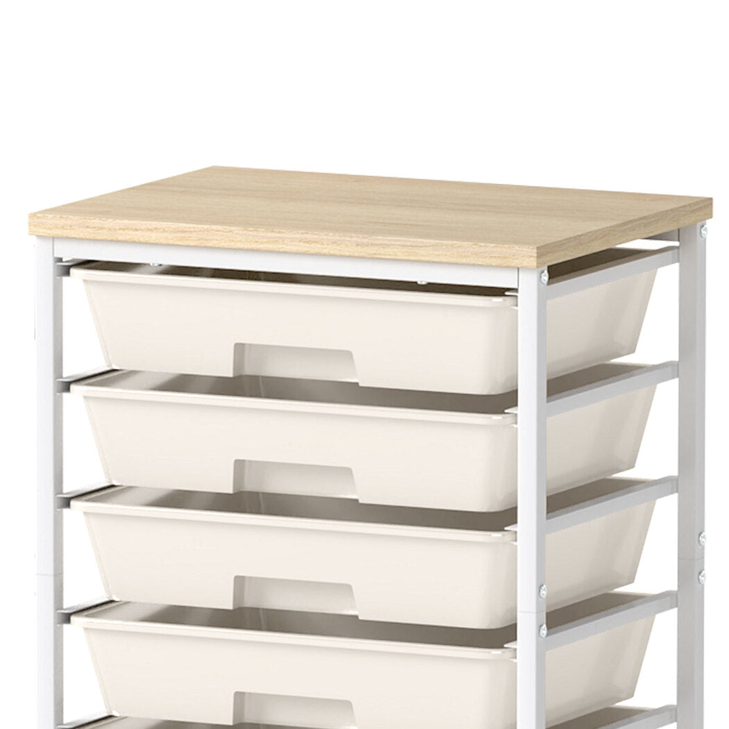 Levede 8 Drawers Storage Trolley Utility Cart Plastic Mobile Organiser Unit-2029334094093094917