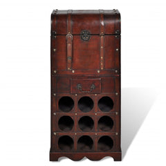 Wooden Chest Wine Rack with Storage