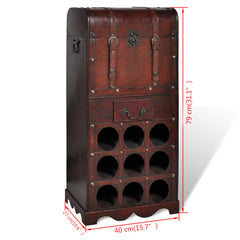 Wooden Chest Wine Rack with Storage
