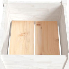 Solid Pinewood Planter Stand White 40x40x70 cm