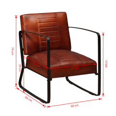 Genuine Leather Lounge Chair Brown