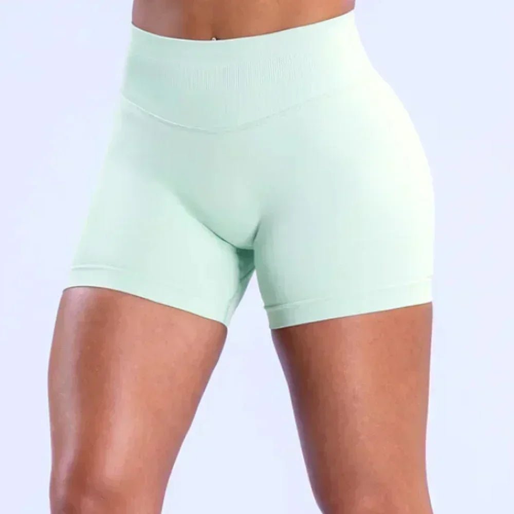 Impact Shorts 12cm Low Ribbed Band Yoga Shorts Seamless Gym Wear Fitness - Direct On Sale