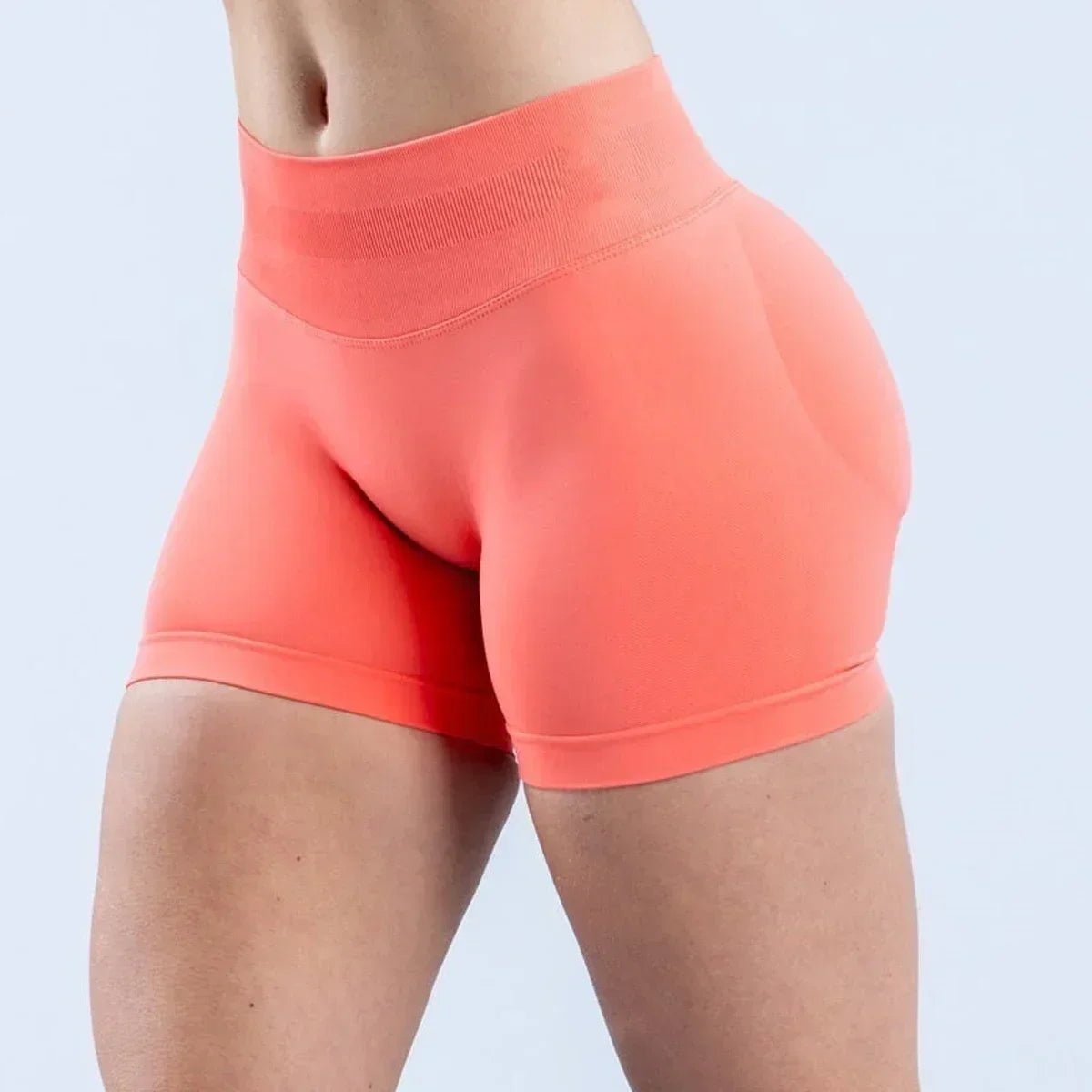 Impact Shorts 12cm Low Ribbed Band Yoga Shorts Seamless Gym Wear Fitness - Direct On Sale
